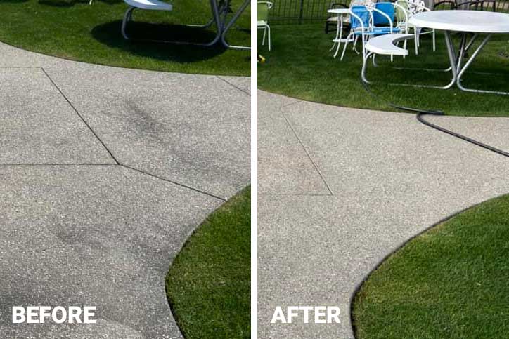 Concrete Cleaning and Power Washing in Royal Oak MI Backyard