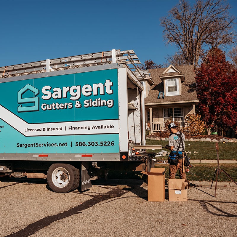 Work Truck for Gutter Installation