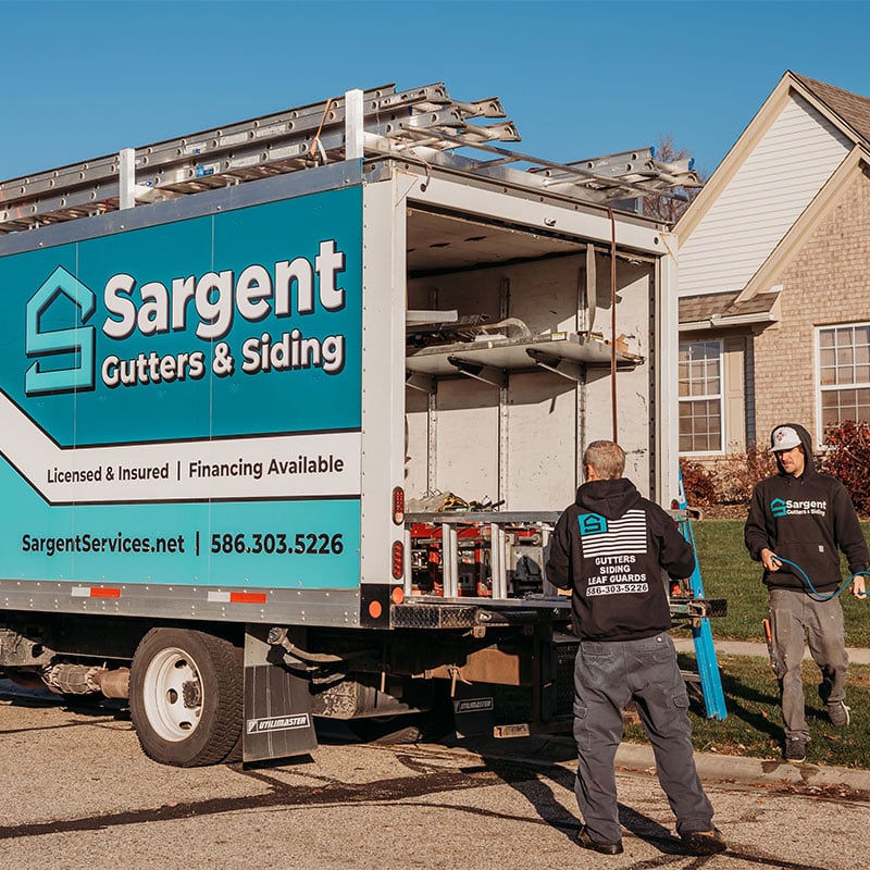Work Truck for Gutter Installation