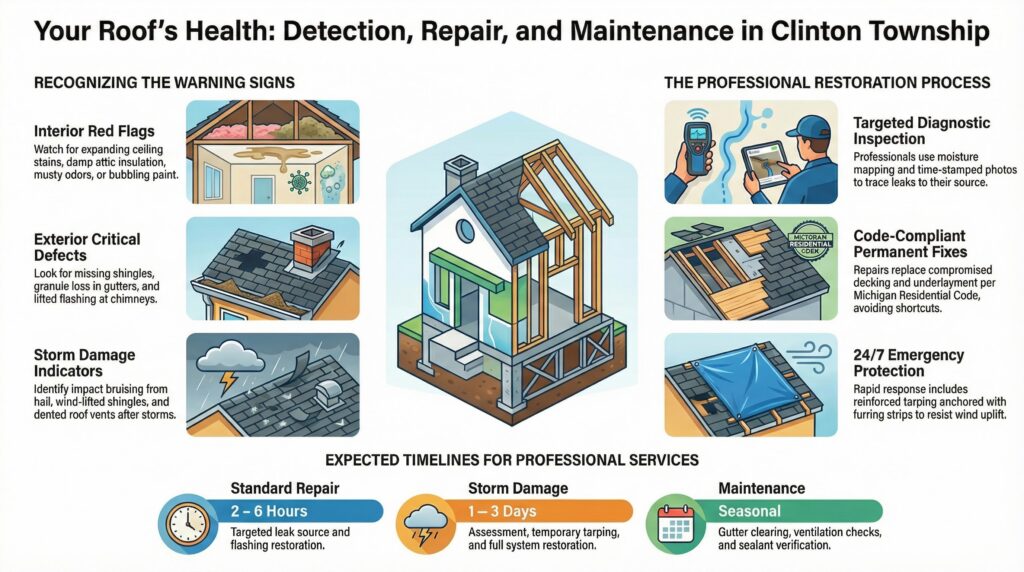 Roof Repairs in Clinton Township MI